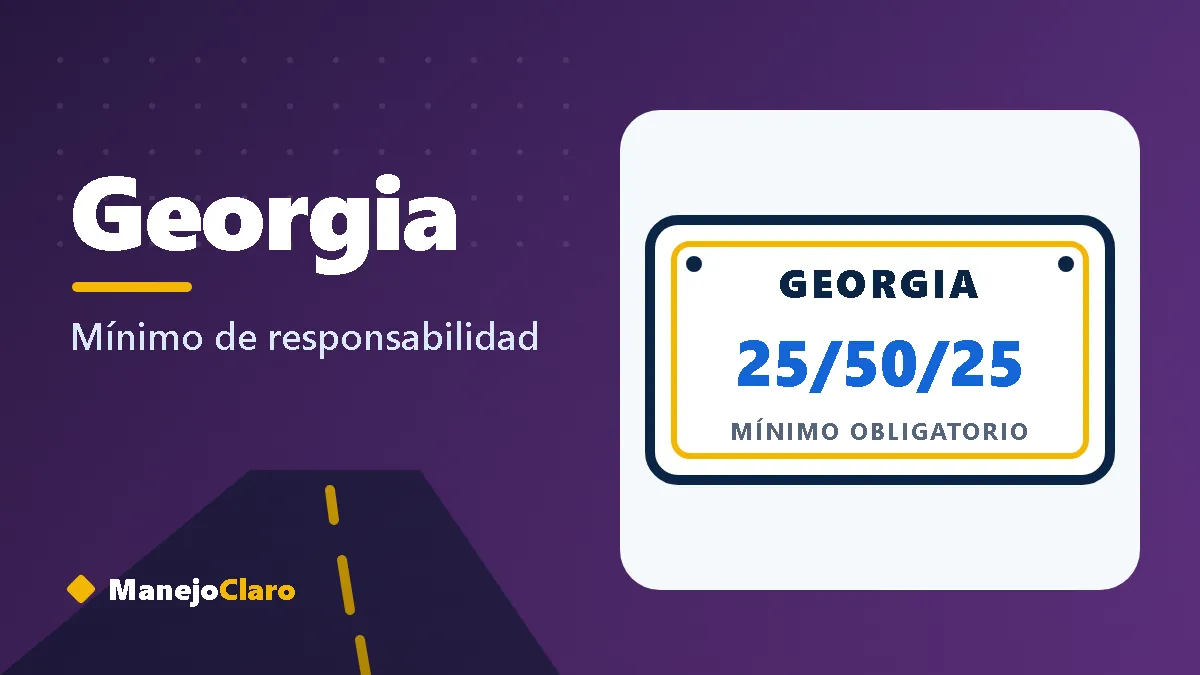 Placa ilustrada de Georgia con el mínimo de aseguranza 25/50/25 Placa ilustrada de Georgia con el mínimo de aseguranza 25/50/25