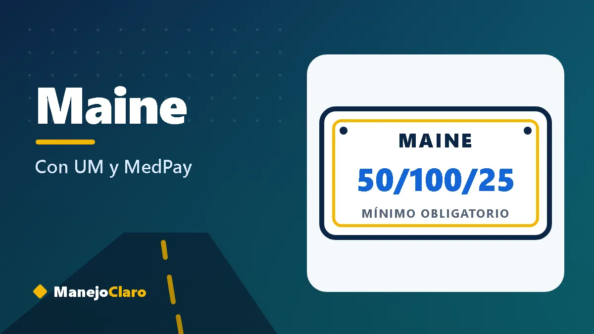Placa ilustrada de Maine con el mínimo de aseguranza 50/100/25 Placa ilustrada de Maine con el mínimo de aseguranza 50/100/25