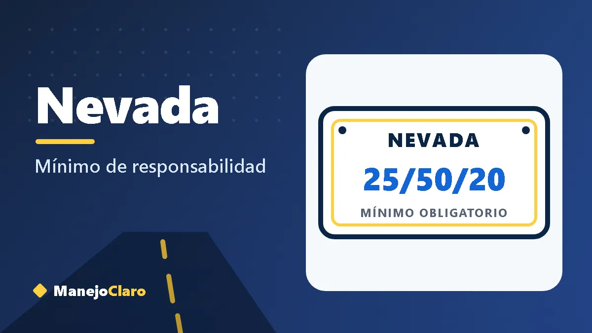 Placa ilustrada de Nevada con el mínimo de aseguranza 25/50/20 Placa ilustrada de Nevada con el mínimo de aseguranza 25/50/20