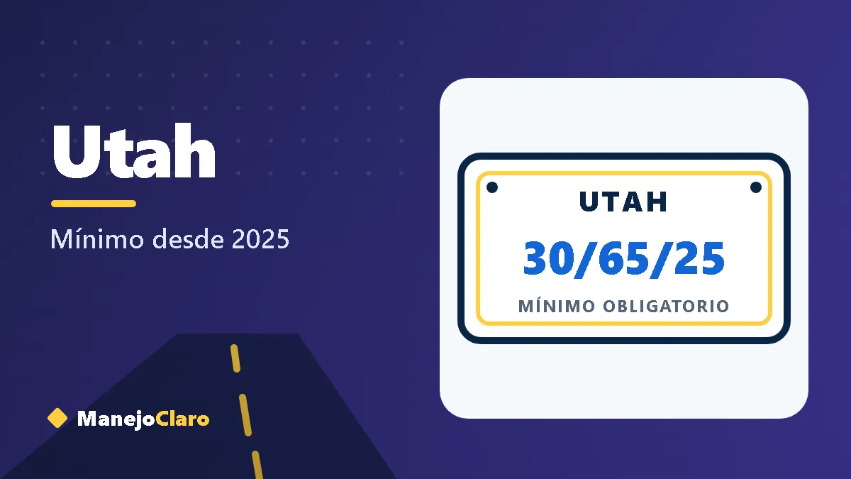 Placa ilustrada de Utah con el mínimo de aseguranza 30/65/25 Placa ilustrada de Utah con el mínimo de aseguranza 30/65/25