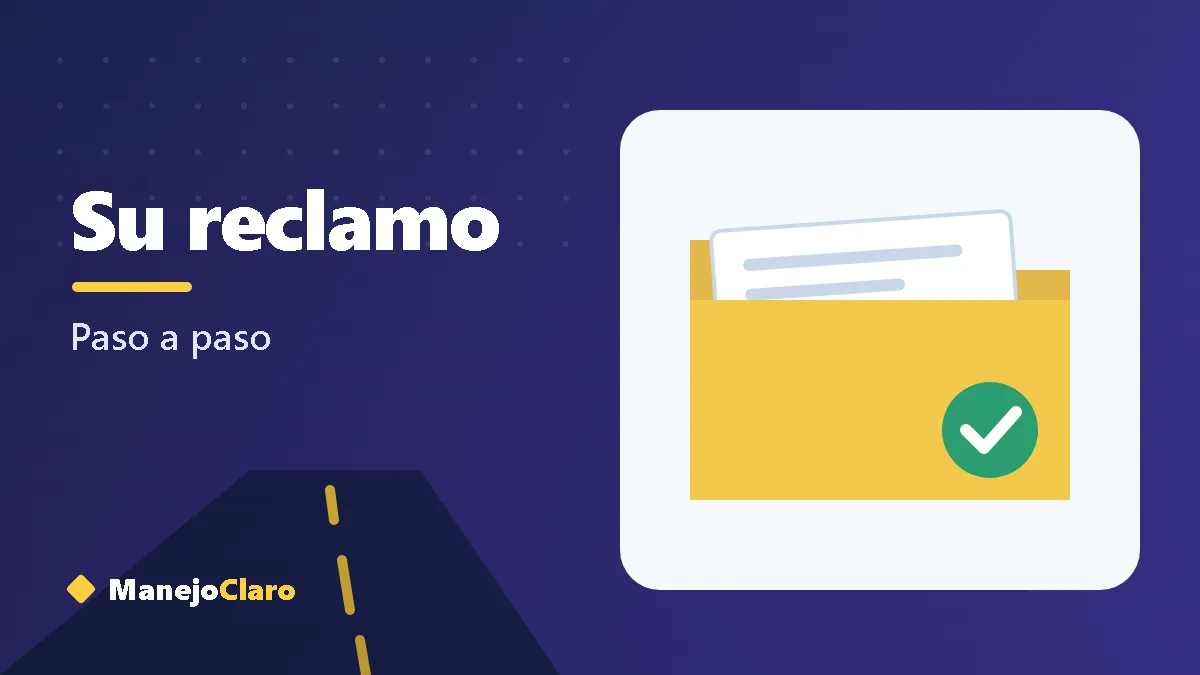 Ilustración de una carpeta de reclamo de aseguranza con documentos y una marca de verificación