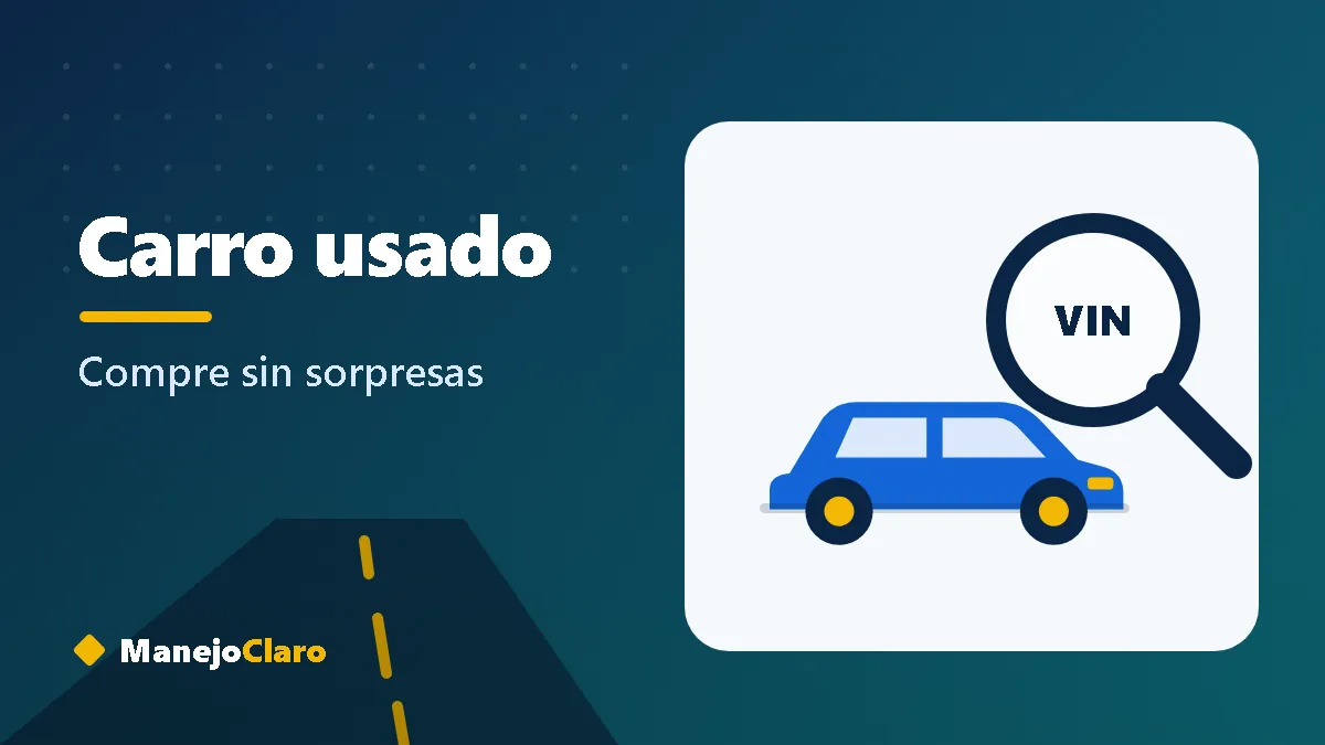 Ilustración de una lupa revisando un carro usado antes de comprarlo
