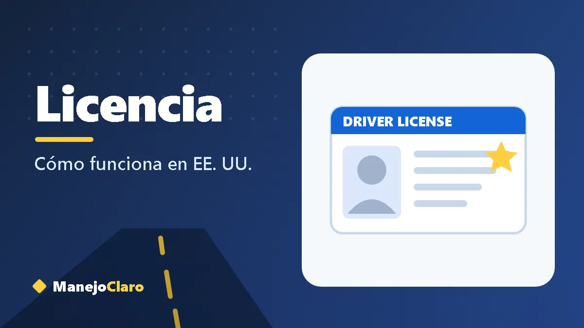 Ilustración de una licencia de conducir de EE. UU. con foto y datos genéricos