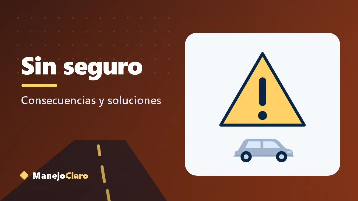 Ilustración de una señal de advertencia junto a un auto sin aseguranza Ilustración de una señal de advertencia junto a un auto sin aseguranza